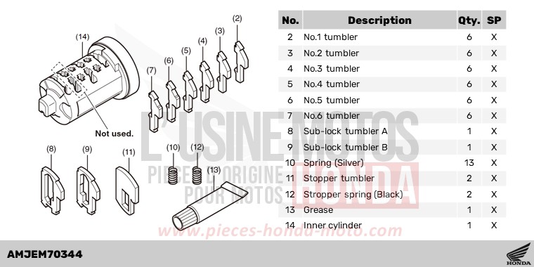 CYLINDER INNER SET,1KEY(WAVE) de Forza 750 CANDY CHROMOSPHERE RED (R381) 2024